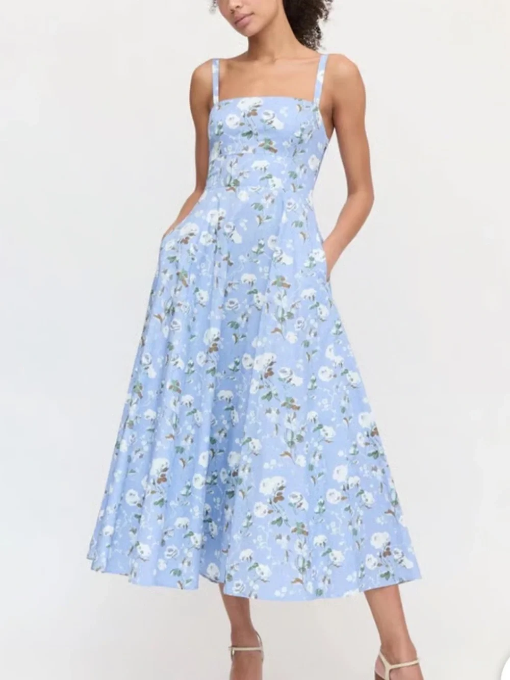 Hill House Margot Dress in Light Blue Floral - Picture 1 of 7